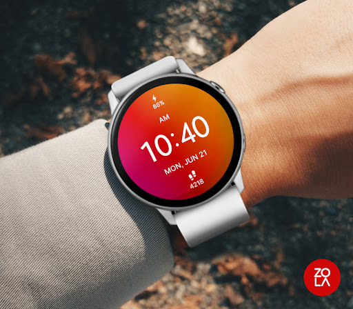 Minimal Red Watch Face Screen 3