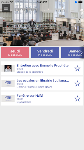 Android application Festival QETL screenshort
