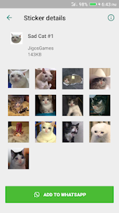 Sad Cat Stickers - WAStickerApps Screenshot