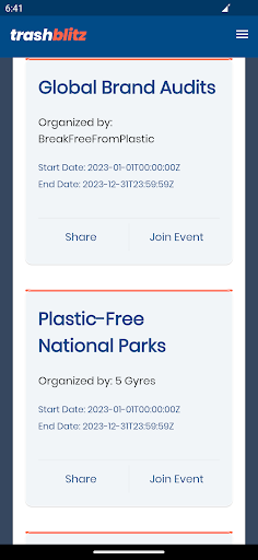 Android application TrashBlitz screenshort