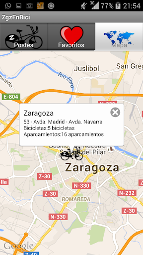 Android application ZgzEnBici screenshort