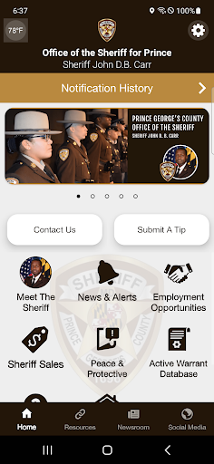 Android application Prince George’s Sheriff MD screenshort