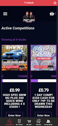 Phat Lads Competitions Screen 2