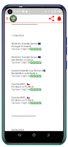 Winning tips 5+odds. Screen 2