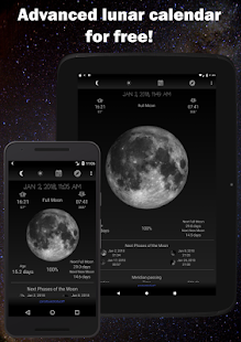 Екранна снимка на календара на фазите на Луната