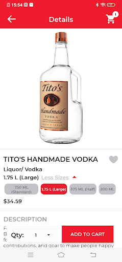 Bella’s Liquors Screen 2