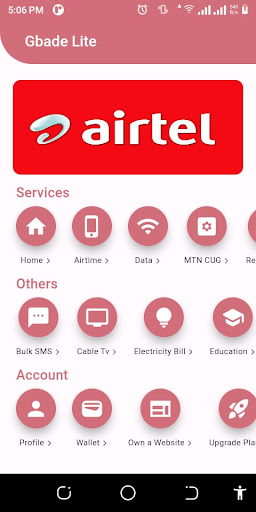Android application Gbade Sub screenshort