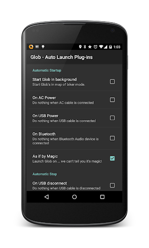Glob - Auto Start and Stop