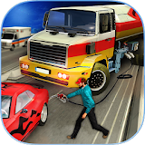 Modern City Gas Station 3D Pickup Truck Refueling icon