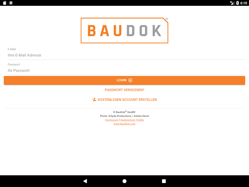 Android application BauDok® QuickDok screenshort