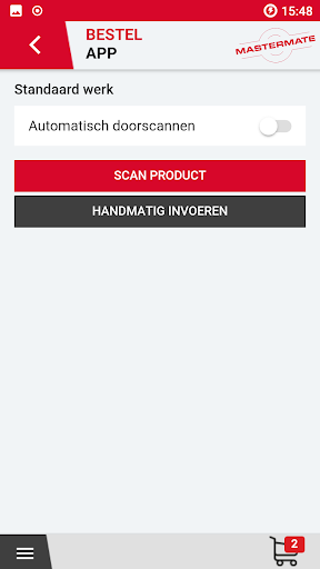 Mastermate BestelApp Screen 2