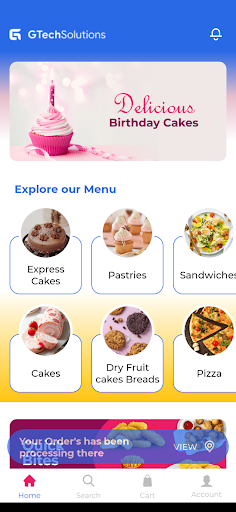 Android application Single Store Bakery Online screenshort