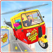 Flying Tuk Tuk Auto Rickshaw Pizza Delivery Games