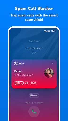 Android application Nize - Caller ID. Spam Blocker screenshort