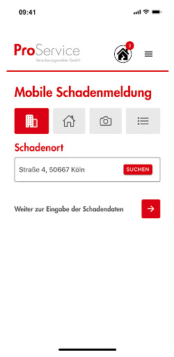 ProService – SchadenApp Screen 2