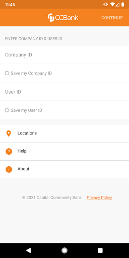 Android application CCBank for Business screenshort