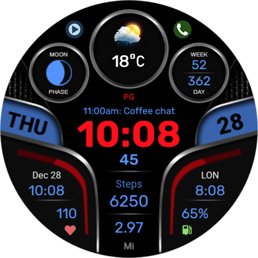 WFP 312 Futuristic watch face screenshot 45