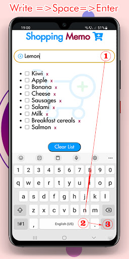 Shopping Memo Screen 3