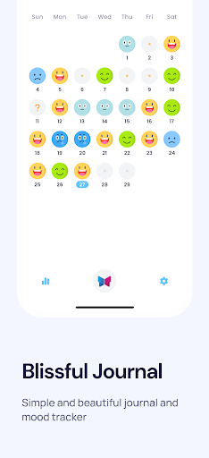 Screenshot of Blissful Journal, Mood Tracker