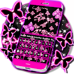 Cover Image of Download Neon Butterflies Keyboard  APK