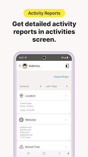 Screenshot of Norton Family Parental Control