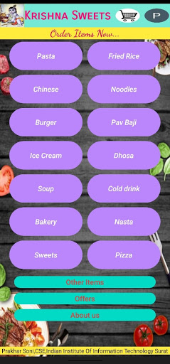 Android application Krishna Sweets Bindki screenshort