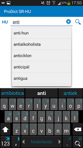 Android application Serbian Hungarian dictionary screenshort