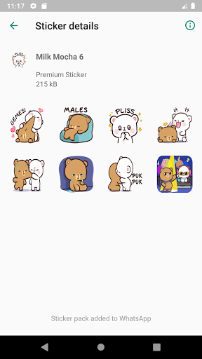 Animated Milk Mocha Sticker for WAStickerApps