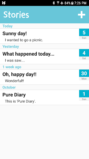 Android application Pure Diary screenshort