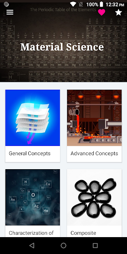 Android application Material Science screenshort