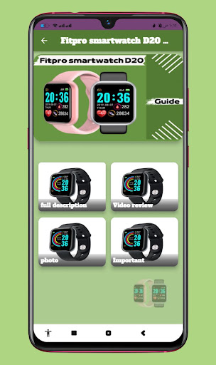 Android application Fitpro SmartWatch D20 Guide screenshort