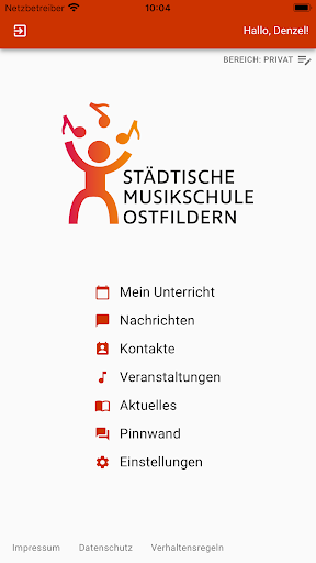 Android application Musikschule Ostfildern screenshort