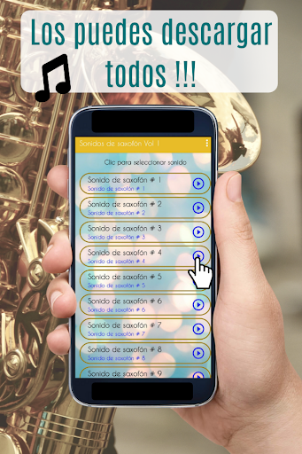 Sonidos de Saxofón, tonos. Screen 2