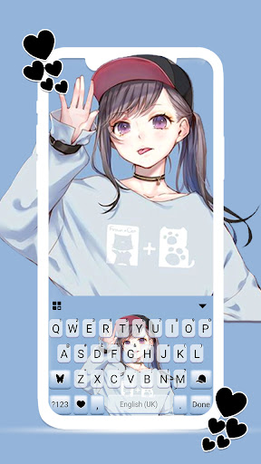 Android application Anime Girl Blue Theme screenshort