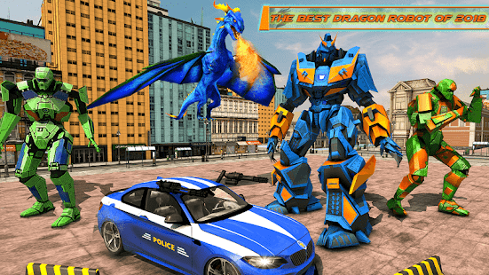 US Police Transform Robot Car Fire Dragon Fight 2.7 APK screenshots 20