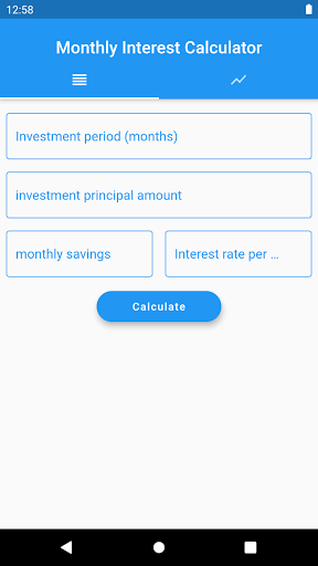Android application monthly compound interest screenshort