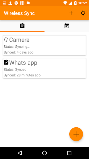 Android application Wireless Sync screenshort