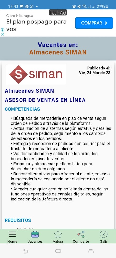 Empleos Nicaragua 24 Screen 3