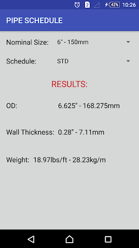 Android application Pipe Schedule screenshort