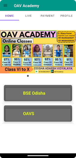Android application OAV Academy screenshort