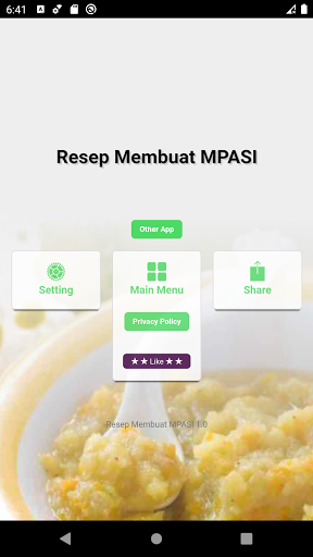 Android application Resep Membuat Mpasi screenshort