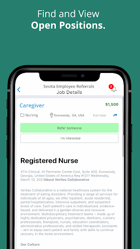 Android application Sevita Employee Referrals screenshort