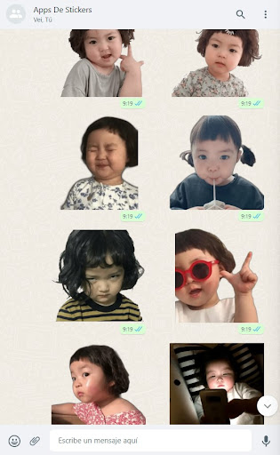 Android application Lohee Niña Coreana Stickers screenshort