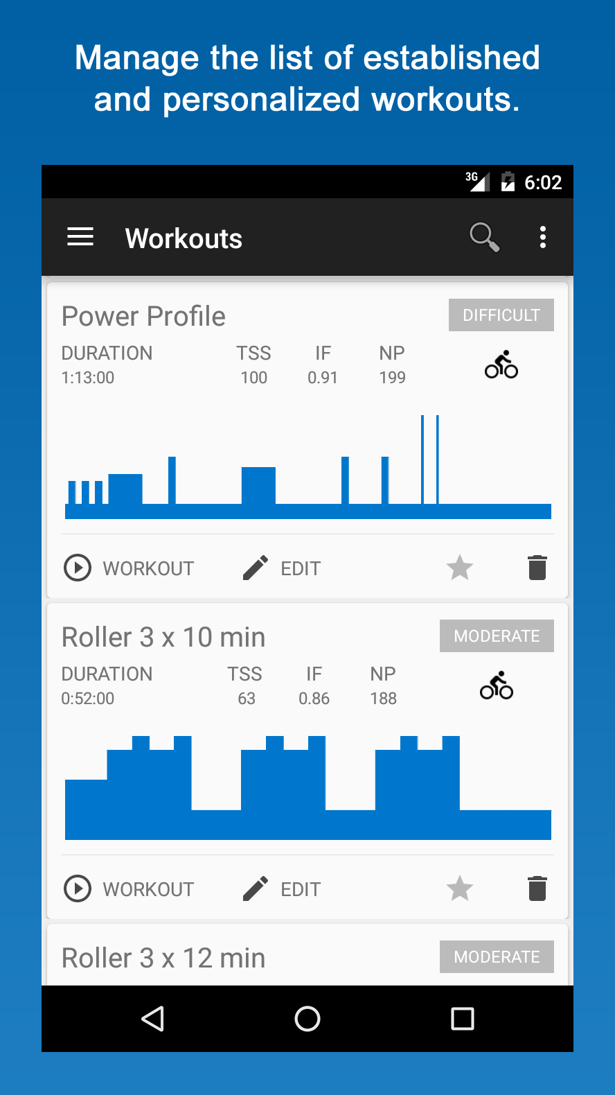 Android application Cycling Workout Interval Cues screenshort