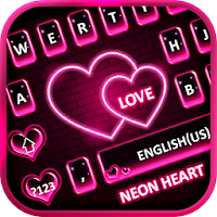 Neon Color Heart Keyboard