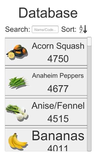 Product Codes Screen 2