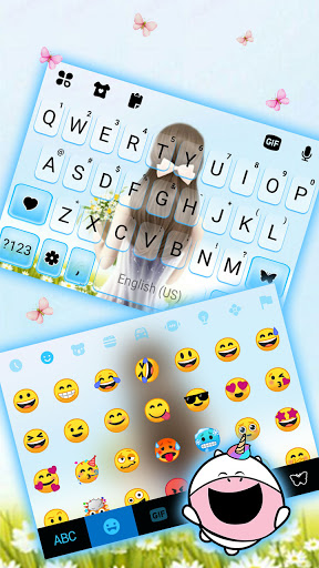 Bowknot Girl Keyboard Backgrou Screen 3