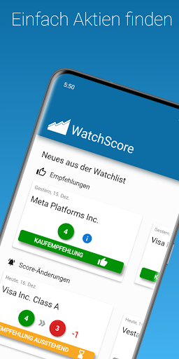 Android application WatchScore screenshort