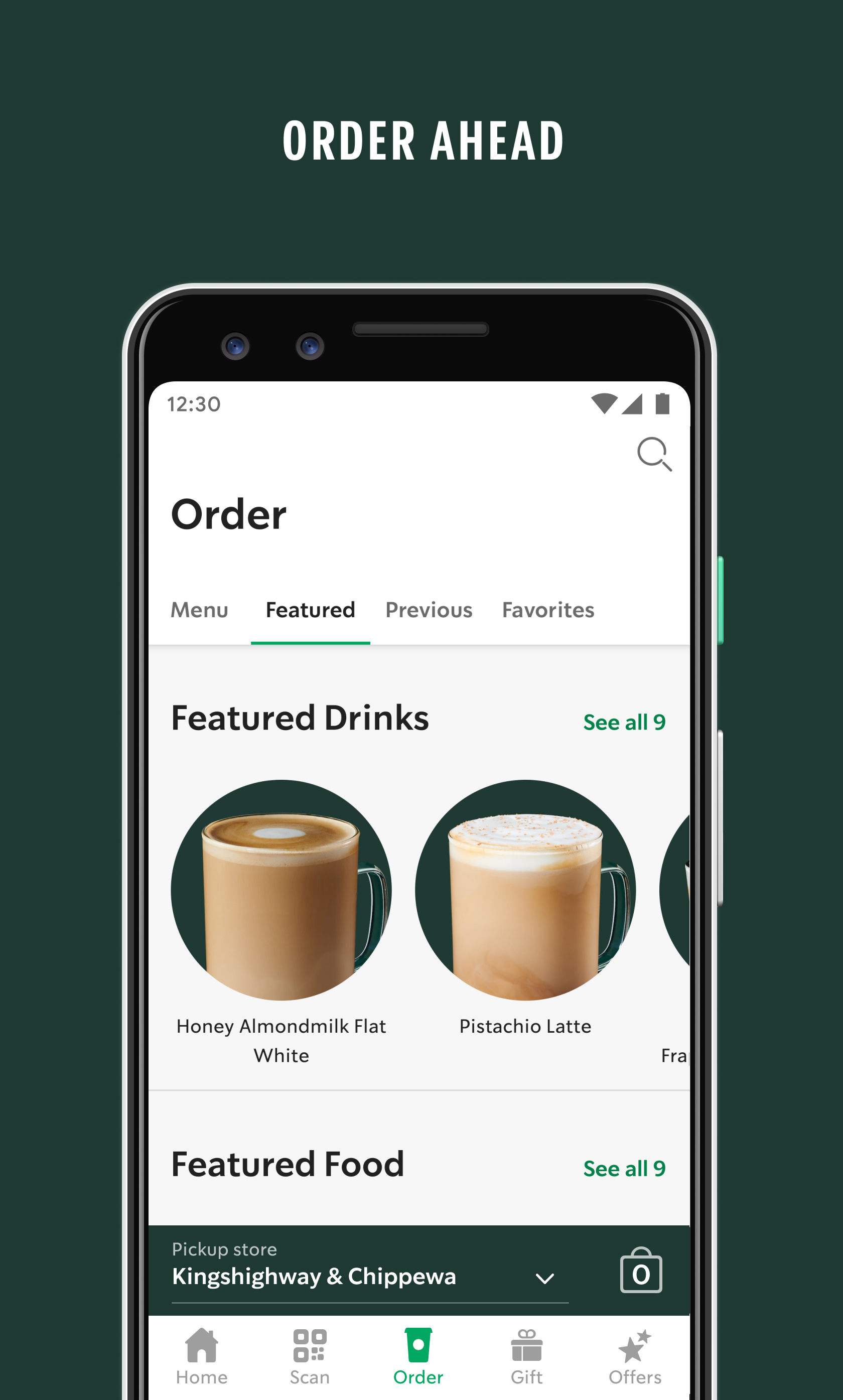 Android application Starbucks screenshort