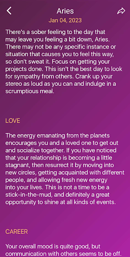 Daily Horoscope - Tarot Reader Screen 2